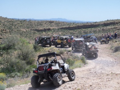 UTVs and 4x4s on the way to Coke Ovens