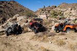 Two Rhinos and a Teryx at Johnson Valley