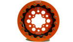 12" Billet Center Wheel with Orange Center, Black Rim Shell, and Orange Beadlock Ring