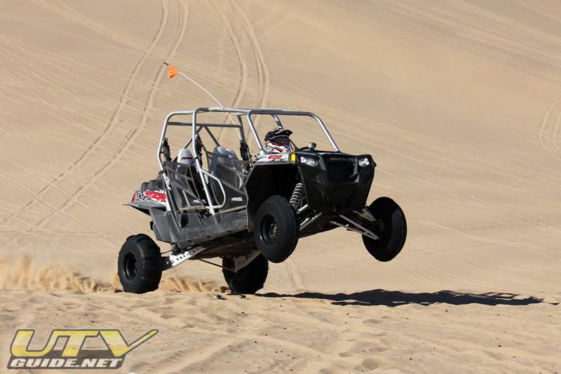 Polaris RZR XP 4 flying out of Oldsmobile Hill