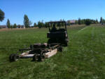 Polaris Ranger EV towing Rough Cut Field Mower