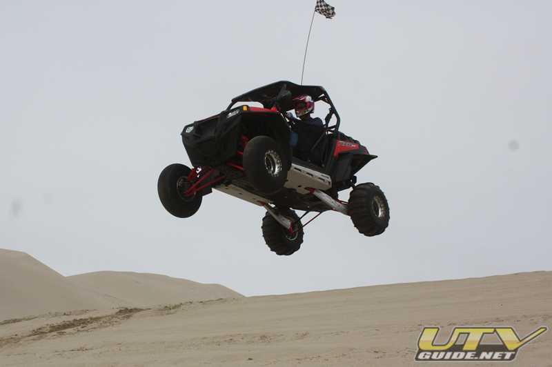 Polaris RZR XP jumping at Sand Mountain