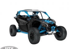 2019 Maverick X3 X rc TURBO R Carbon Black _ Octane Blue_3-4 front