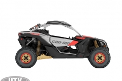 2019 Maverick X3 X rs TURBO R Gold, Can-Am Red _ Hyper Silver_right side