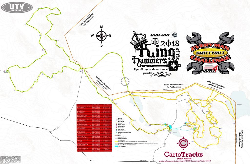 2018 King of the Hammers Course Map